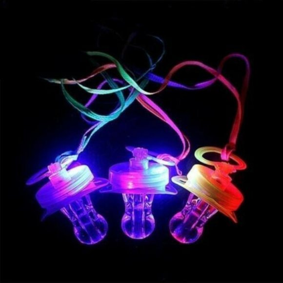 LED RAVE PACIFIER 12pk - Flashing Lights Necklace